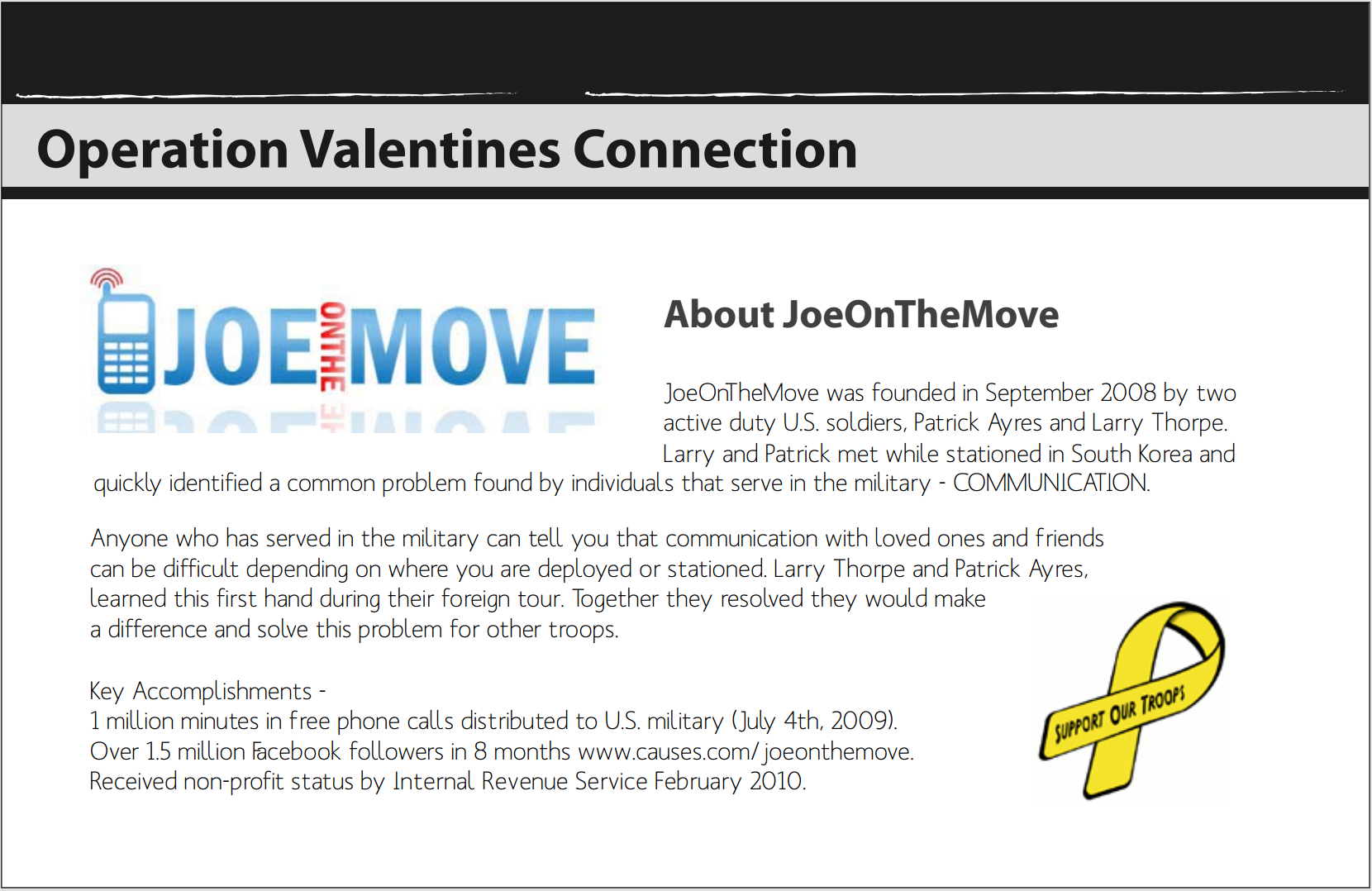 Operation Valentine's Connection — featured slide